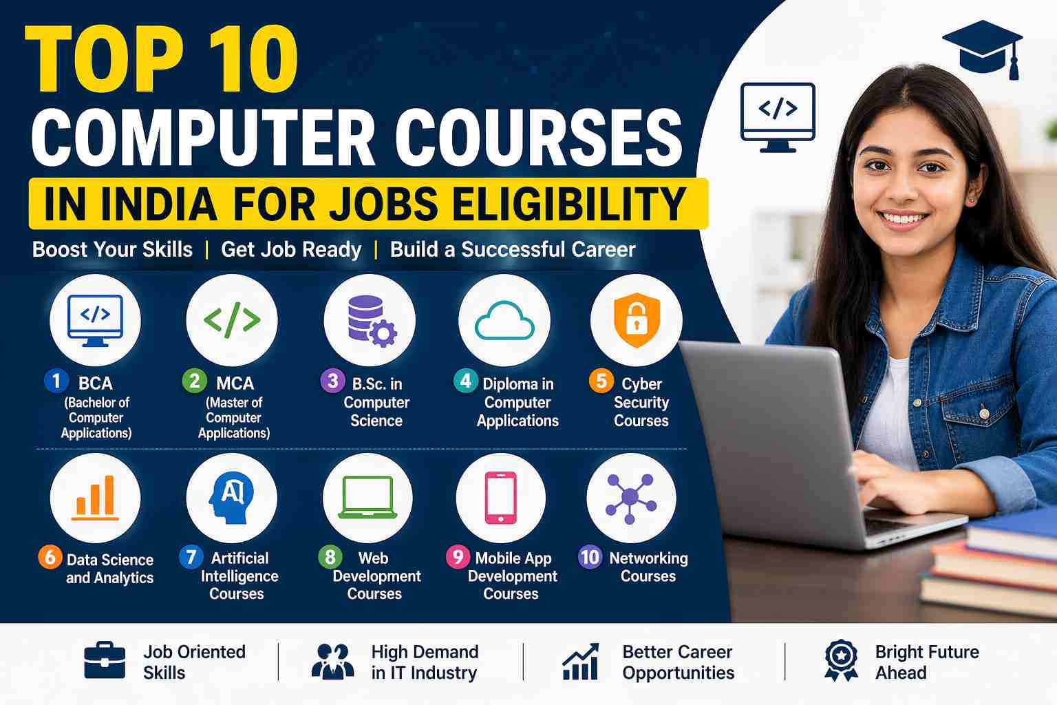 India के top 10 computer courses जिनसे आप jobs के लिए eligible बन सकते हैं